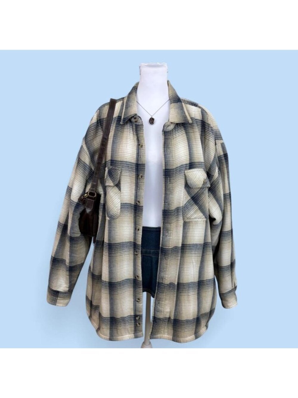 90s plaid skater flannel shacket